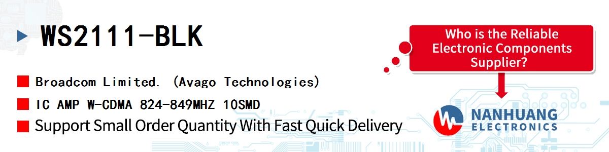 WS2111-BLK AVAGO IC AMP W-CDMA 824-849MHZ 10SMD